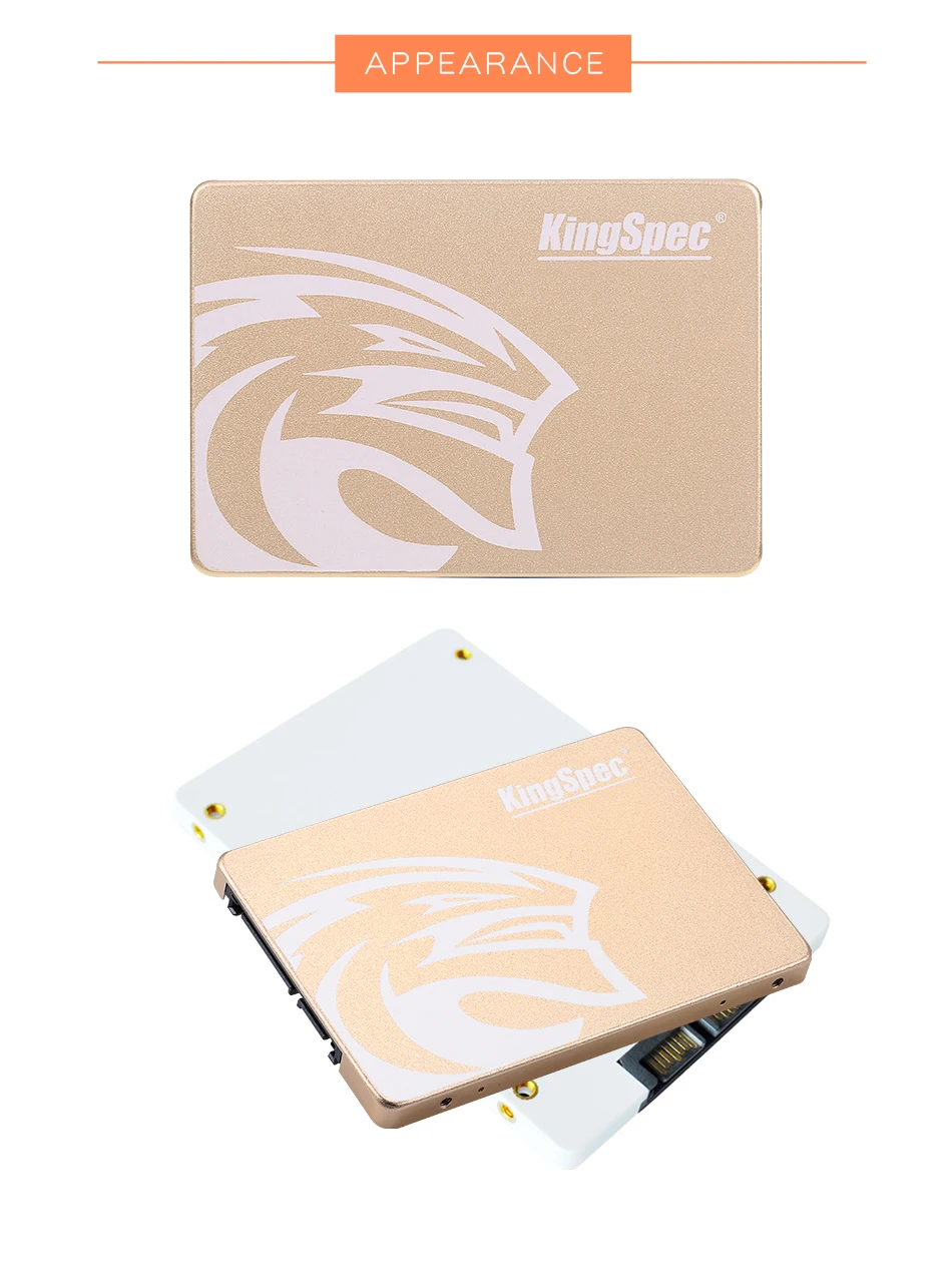 KingSpec ssd 480gb Большая емкость 2," SATA SATA3 Золотой металлический чехол HDD 512GB твердотельный накопитель для планшетного настольного ноутбука pos-машины