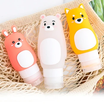 

Portable Cartoon Bear Penguin Animal Silicone Travel Case Organizer Shampoo Shower Gel Lotion Storage Refillable Bottle