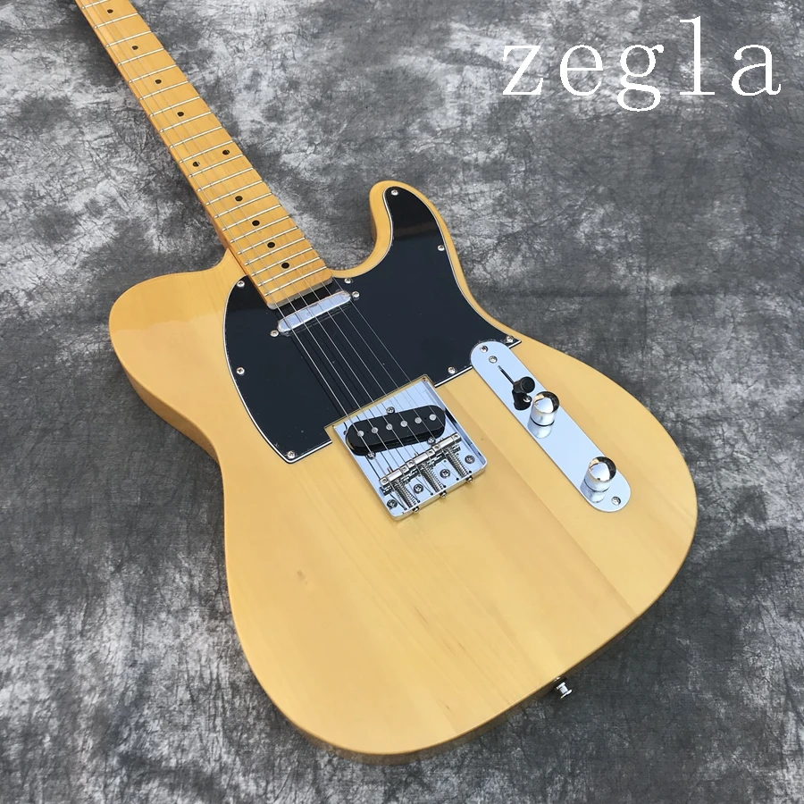 

Factory Custom Yellow Electric Guitar with Chrome Hardware,Yellow Maple Fretboard,Vintage Tuners,High Quality,Can be Customized