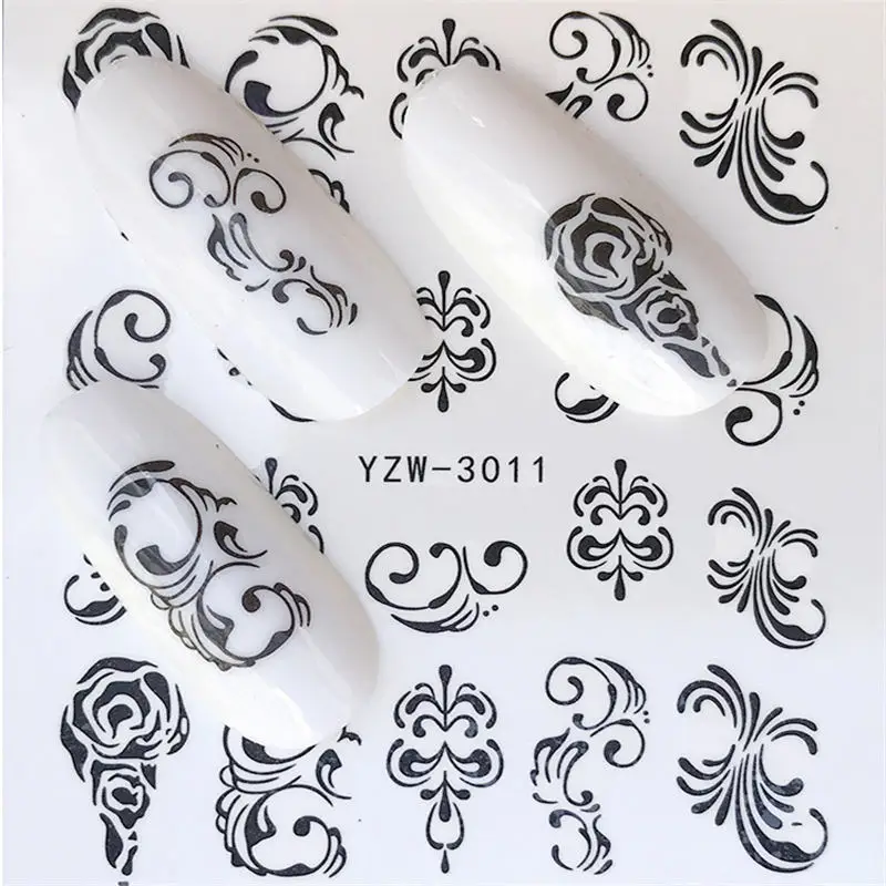 YWK 1 шт. цветы/Цветочная лоза серия для дизайна ногтей водяные знаки татуировки украшения Наклейка на ногти водная переводная наклейка украшение - Цвет: YZW-3011