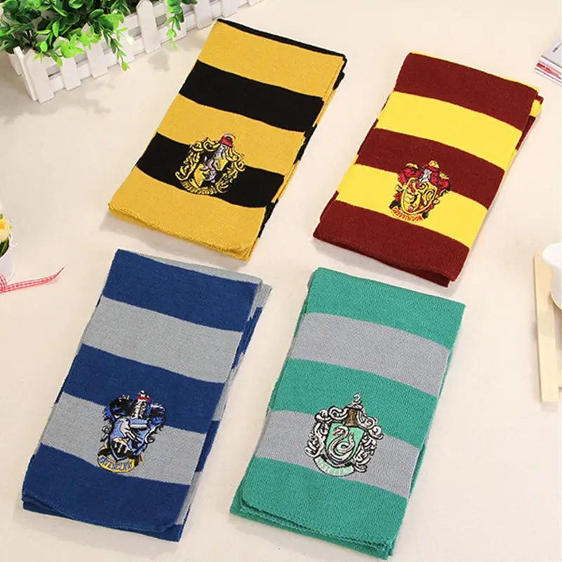 

Potter Scarf Cosplay Costume Gryffindor Slytherin Ravenclaw Hufflepuff Cotton Scarf for Women/Men/girl/boy Decoration