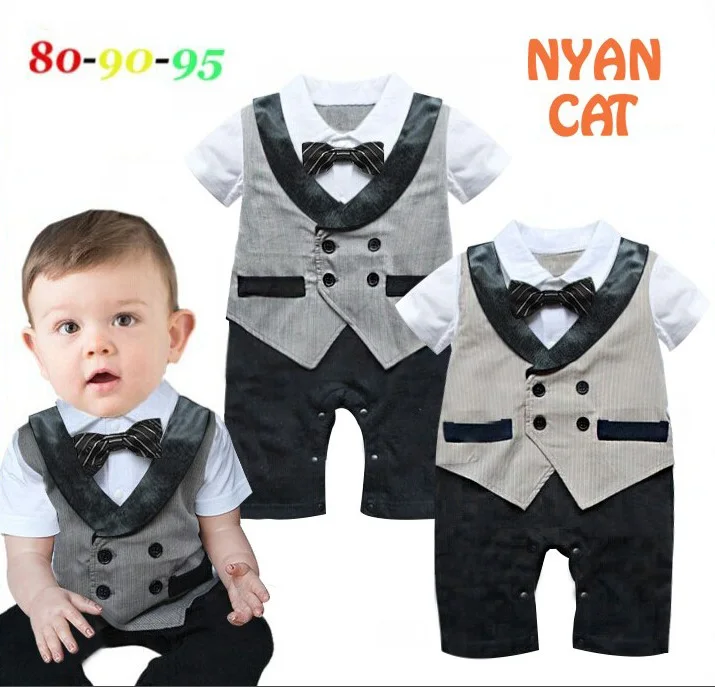 Free Shipping 3sets/lot Baby Boy’s Formal Romper