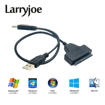 

Larryjoe 100Pcs/Lot USB2.0 USB 2.0 to SATA Serial ATA 15+7 22P 22Pin connector Adapter Cable For 2.5" HDD Laptop Hard Drive