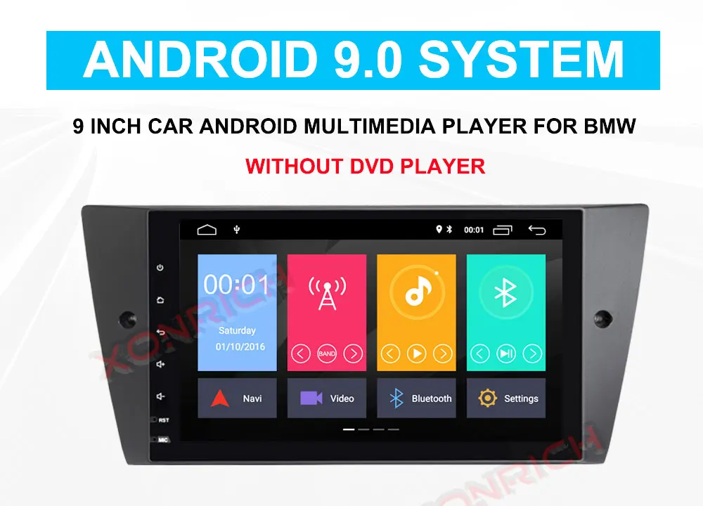 Excellent Xonrich Android 9.0 System Car Radio GPS Navigation Stereo For BMW E90 Sedan 2005-2012 E91 E92 E93 2G+32G Autoradio DVR OBD2 DSP 7
