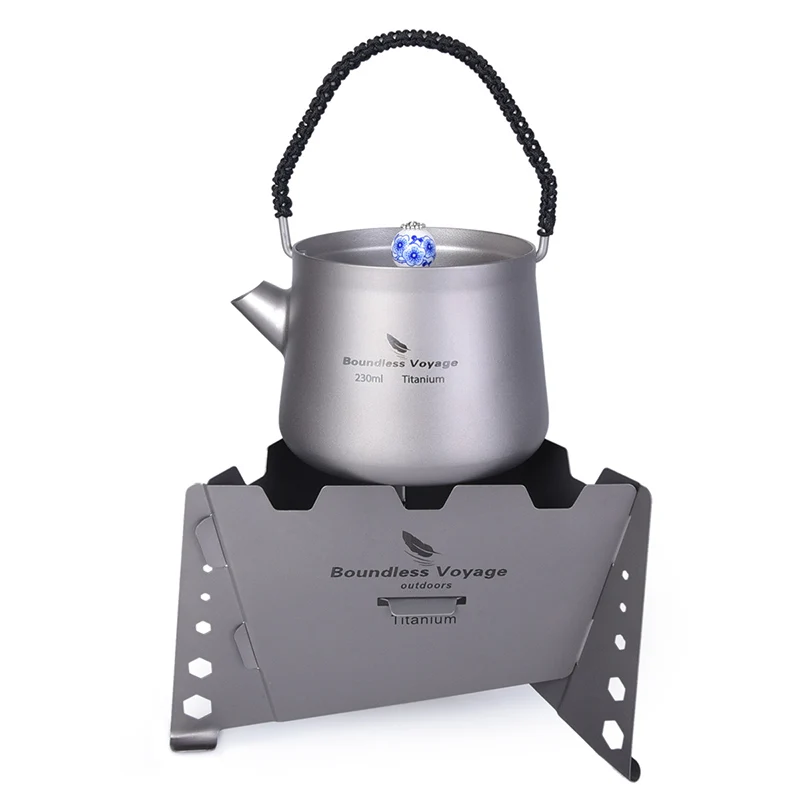 Sin Límites de viaje Mini de titanio tetera taza con filtro Anti-agua hirviendo con tapa de té de café de agua 230 ml Ti15101B
