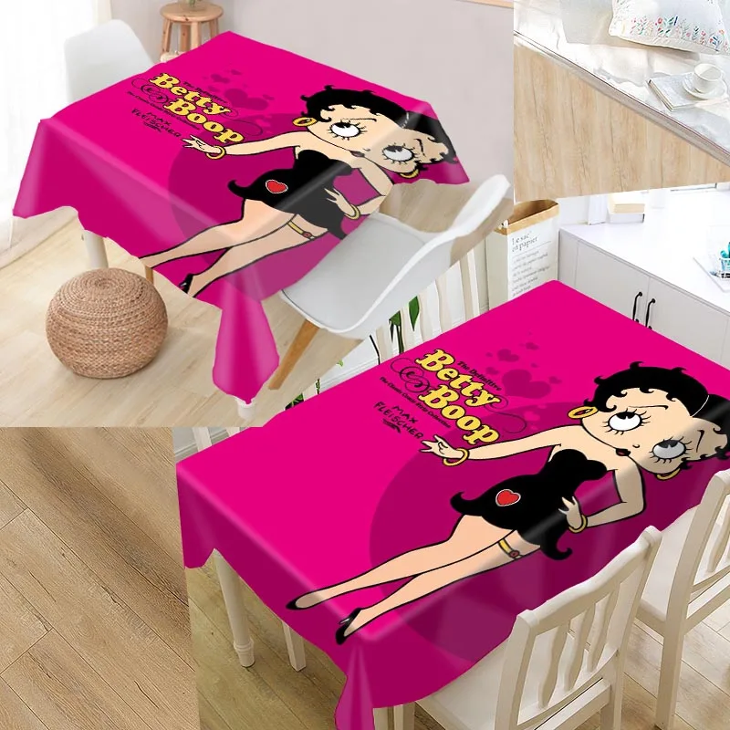 Пользовательские Betty Boop крышка стола прямоугольная защита дома украшения элегантный свадебный Водонепроницаемый маслостойкая Скатерть - Цвет: Tablecloth