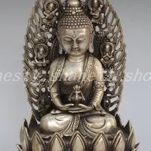 Древний китайский Тибетский Серебряная коллекция Sakyamuni Будда
