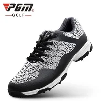 Pgm/обувь для гольфа для мужчин; кроссовки с дышащей сеткой; мужские шипы; нескользящая спортивная обувь; Легкая удобная обувь для гольфа на шнуровке; AA10106
