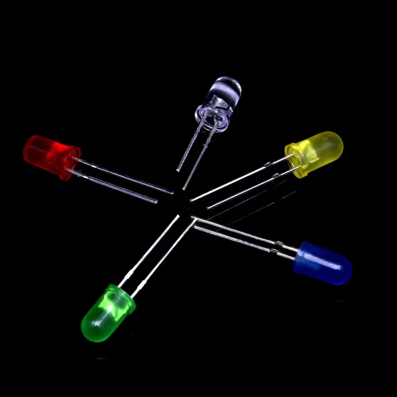 200pcs/set New LED Emitting Diodes Assortment Kit White Yellow Red Blue Green 3mm/5mm
