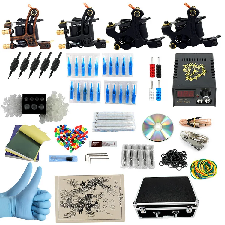 Tattoo Kit Cheap 4 Guns Tattoo Machine Best Tattoo Ink Machine Supplies