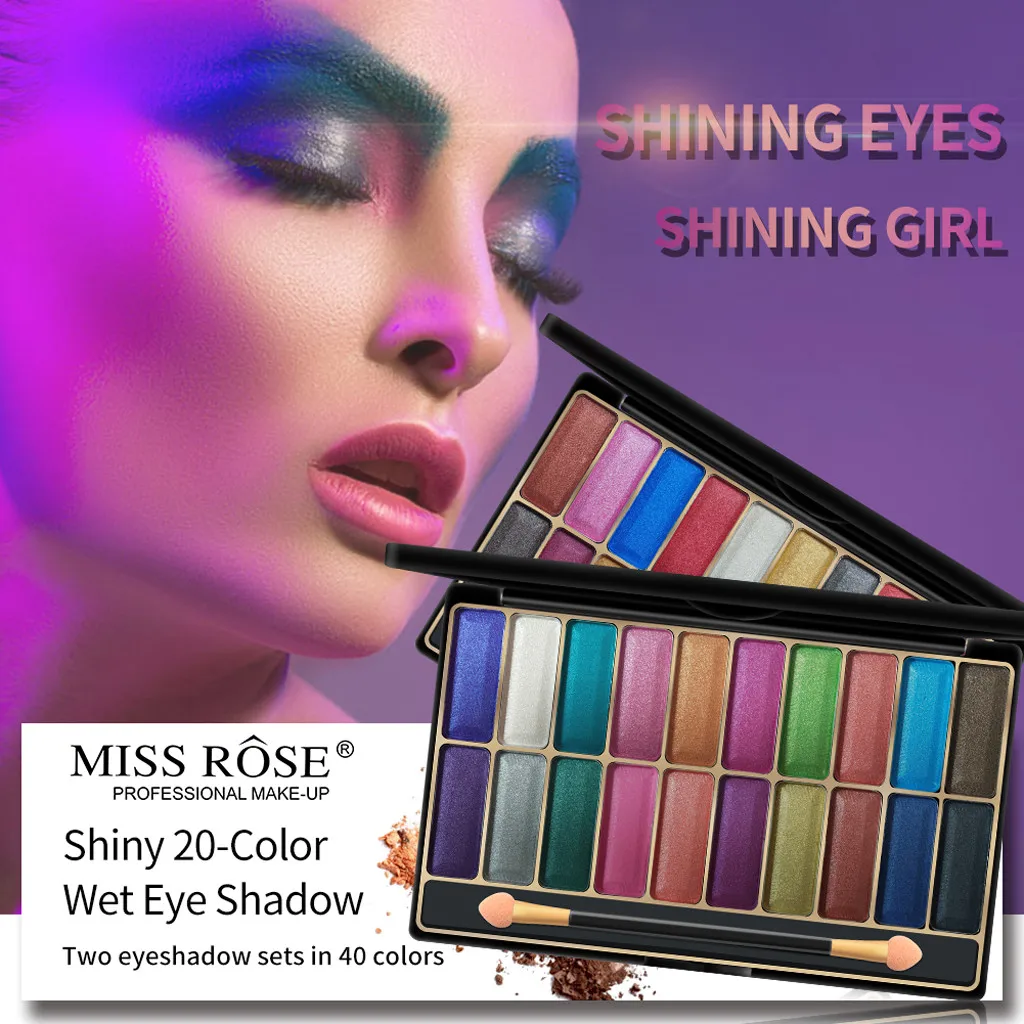 

20 Color Sequins Pink shimmer eye shadow Glitter Shiny Eyeshadow Golden Powder palette eye shadow paleta de sombra profissional