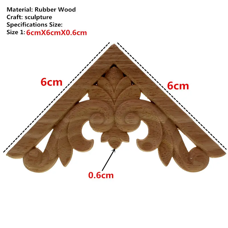 VZLX Лот WSHYUFEI резьба по дереву натуральные аппликации для мебельного шкафа неокрашенные деревянные молдинги наклейка для дома декоративная - Цвет: 6cm