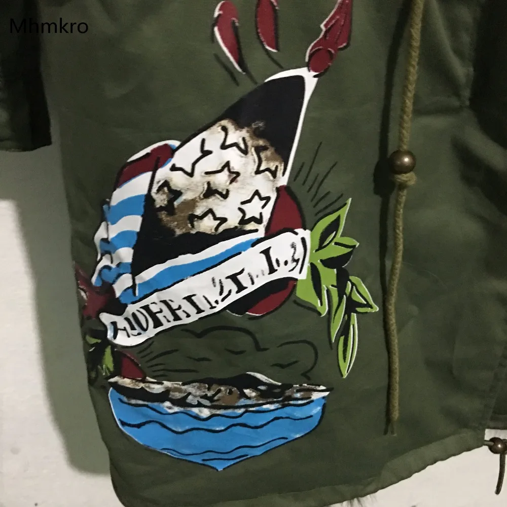 Laveur Imprimé Énorme Fourrure De Entièrement Miltary Coton Raton Longue Blanc Veste 2018 Collier Et Gris Kaki Shell Doublé Renard E2DHYeIW9