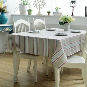 

Modern Rectangular Striped Table Cover Cotton Thick Canvas Living Room Coffee Table Cloth Hotel Restaurant Minimalist Tablecloth