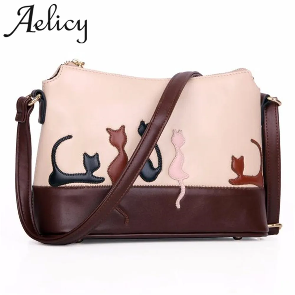 

Aelicy 2018 Hot New Fashion Design Women light high quality Women Cat Rabbit Leather Shoulder Bag Cross Body Purse Handbag