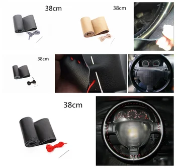 

Car steering wheel cover quality leather hand sewing 38 cm for Mercedes Benz AMG GT GLC GLE GLS R Class ML GL G R