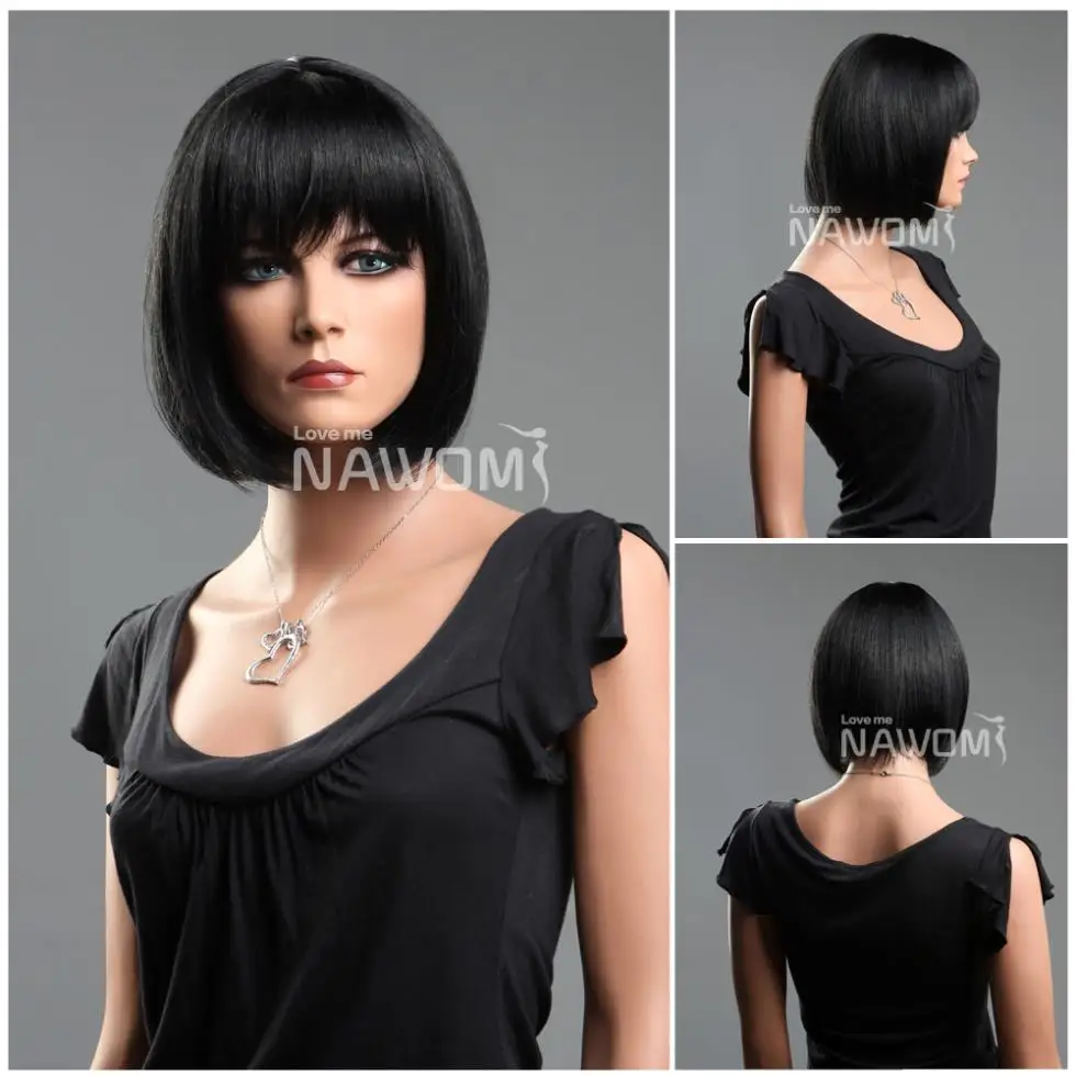 Short Black Women Bob Head Bob Hair Lace Bang Japan For