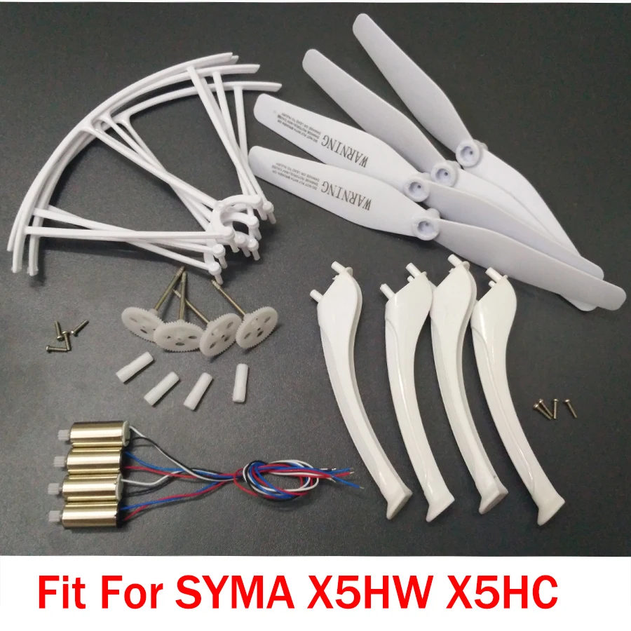 5 Color Syma X5HC X5HW Parts Original Motor Gearset Gear Propeller Landing Gear Protection Frame Accessories Kits syma x5hc x5hw spare parts shell motor propeller main blade landing gear kit protection ring frame rc drone accessory