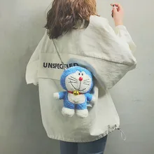 Мультяшная Детская сумка, мягкая синяя плюшевая сумка Doraemon Cat, школьные сумки для девочек, на одно плечо, BaoChao