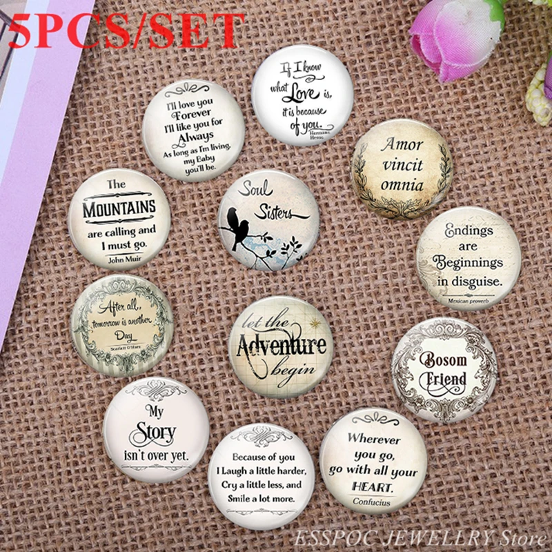 5 шт./компл. душа сестры близкий друг я буду Love You Forever цитирует 25 мм круглые