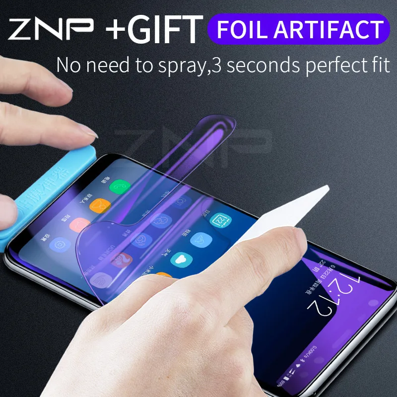 

ZNP Full Cover Soft Purple Light Hydrogel Film For Samsung Galaxy S9 Plus S8 Plus Note 8 S7 Edge Screen Protector Film Not Glass