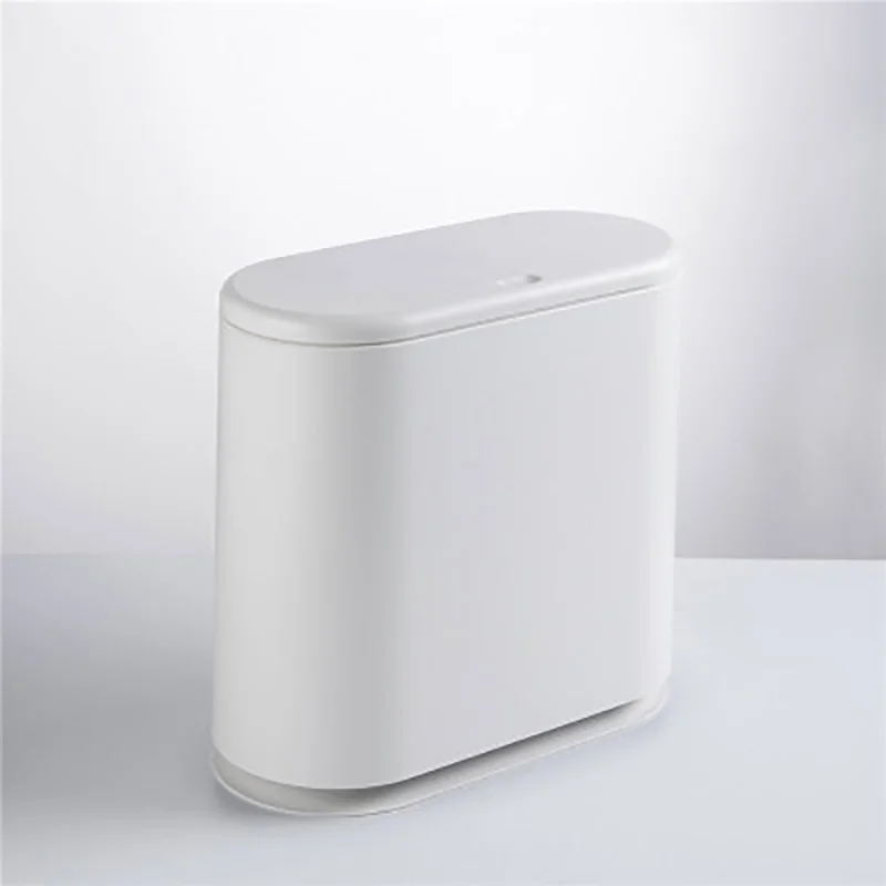 Ivory White BR 15л пластиковый мусорный бак прессованного типа для ванной комнаты мусорное ведро Туалет мусорное ведро кухня мусорное ведро для мусора отель мусорные баки - Цвет: Ivory White