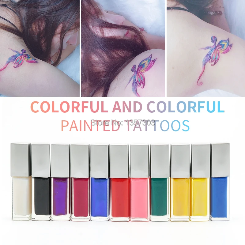 

Free shipping 1 Pc colored Painting Tattoo Condensating Liquid Glue Gel 10ml/bottle for Temporary tattoo