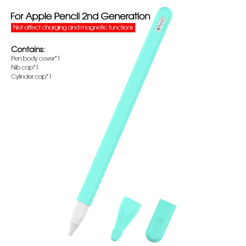 Премиум чехол для Apple Pencil 2-го поколения для Apple Pencil 2 держатель мягкий силиконовый чехол для iPad планшет ручка с 2 крышками