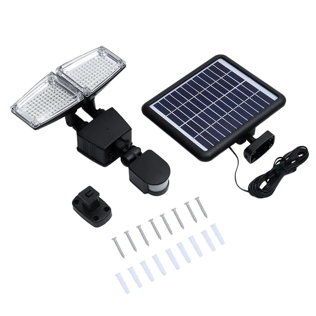 

180-LED Double-Head Solar lights Waterproof Motion Inductive Lamp Bright Light Outdoor Path Door Lights JY1747-180