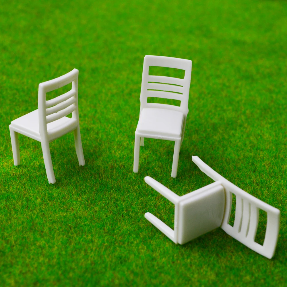 

Teraysun 100pcs 1/30 scale Architectural scale model furniture ABS plastic model chair for model train layout scenery