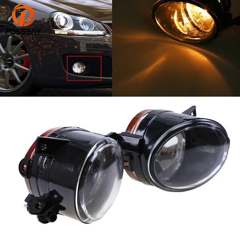 POSSBAY Halogen Car Fog Lights for 2004 2005 2006 2007 2008 2009 2010 VW Jetta Bora