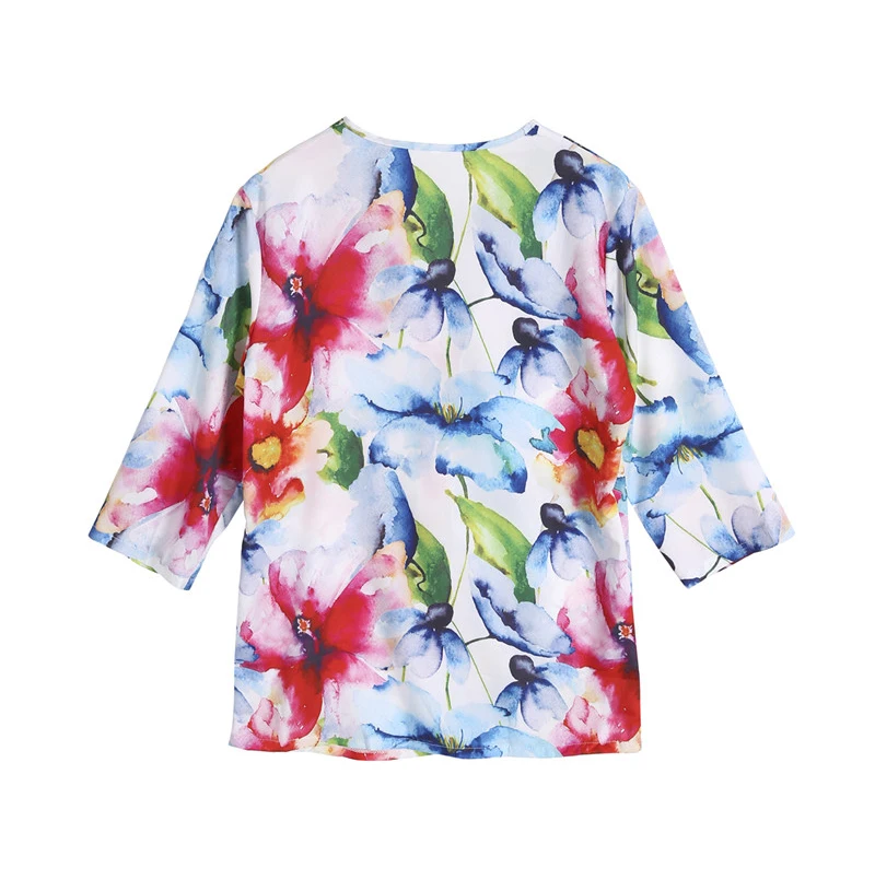 Модные женские топы и блузки, элегантные летние рубашки с коротким рукавом и цветочным принтом, Женская Цветочная сорочка, женские блузы, уличная одежда