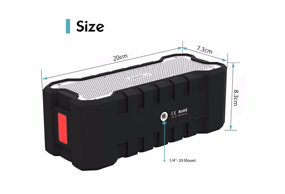 CRDC4.0 портативный беспроводный водонепроницаемый Bluetooth колонки Стерео HI-FI Звуковые ораторов с усиленными басами двойной 5 Вт драйверы 30ч длинные продолжель