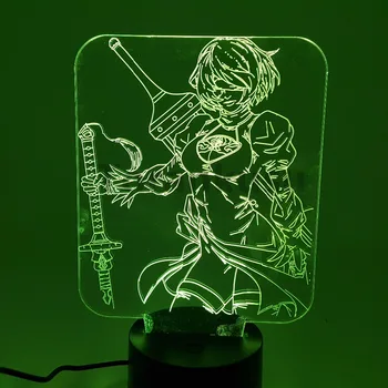 

NieR Automata Action Figure 3D Night Lights LED Changing Anime Game NieR Automata YoRHa 3D Lighting Toy Figurine