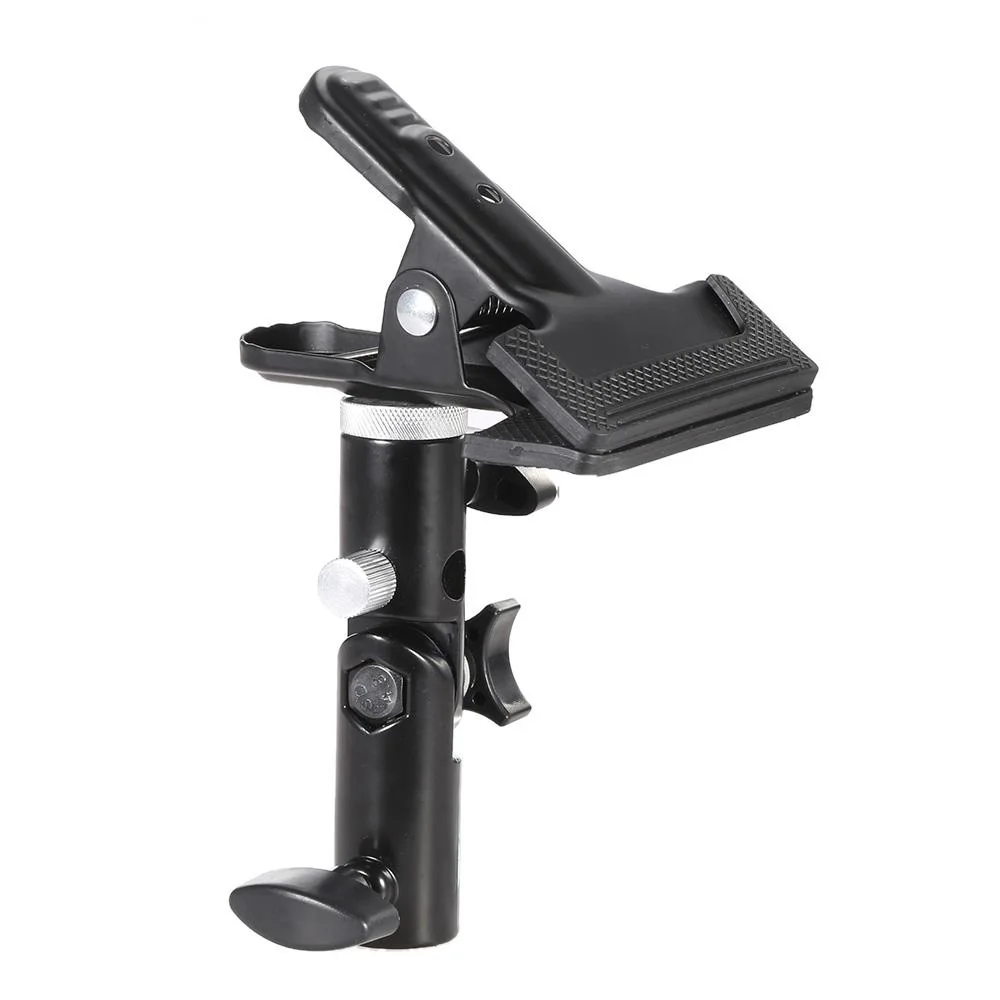 Andoer Clamp Clip Holder with Light Stand Attachment 1/4" to Screw