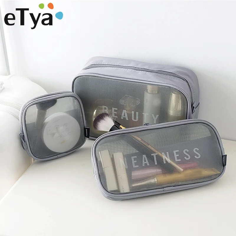  eTya Brand Women Cosmetic Bag Travel Pouch Large Capacity Wash Bags Makeup Organizer Storage Bag Fa