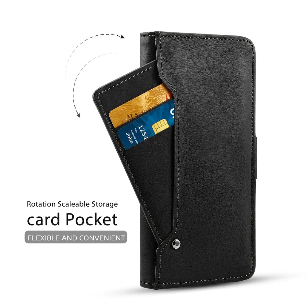 

For Xiaomi Redmi Note 7 Case Separable PU Leather Flip Kickstand Magnetic Wallet Cover with Card Pocket For Redmi Note 7 Fundas