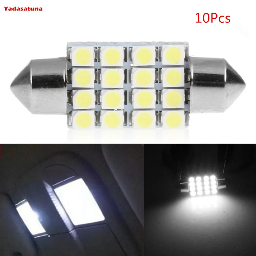 10 Lampada Automotiva Torpedo Led 36Mm 16 Smd Anx Led Teto Placa Luva Teto, Mala. 36Mm Celta, Carrelli