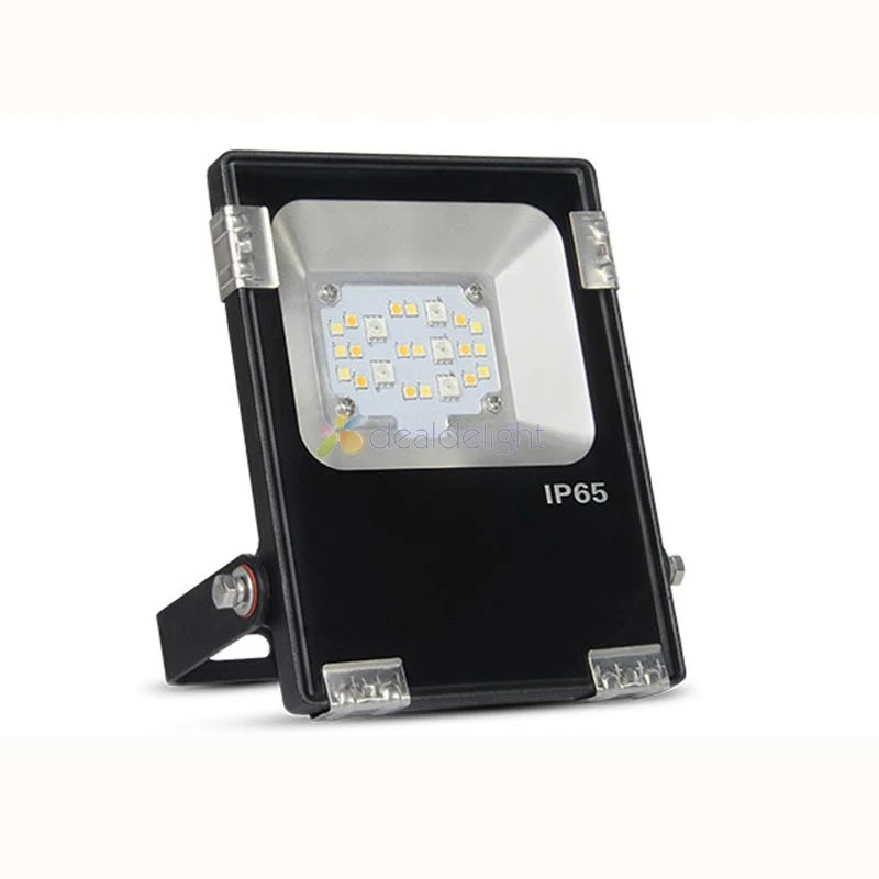 solar flood lights MiLight 10W RGB + CCT LED Floodlight FUTT05 IP65 AC85-265V Waterproof LED Flood Light FUT +WL-Box1 Wifi + 2.4G RF 4-Zone Remote 300w led flood light