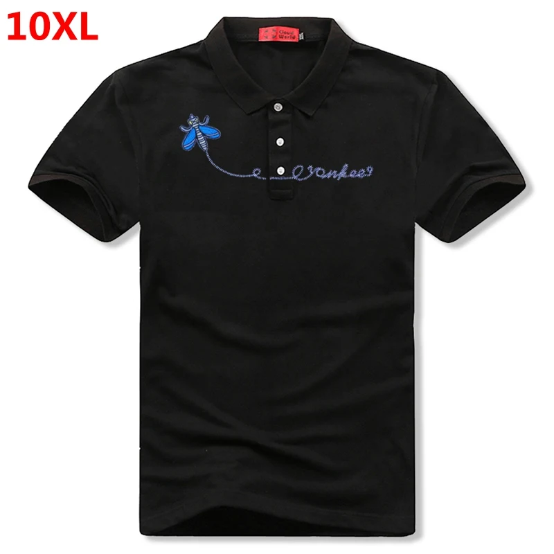 

Plus size extra large big brother 10XL 9XL loose tide brand cotton lapel polo-shirt short-sleeved polo shirt male embroidery