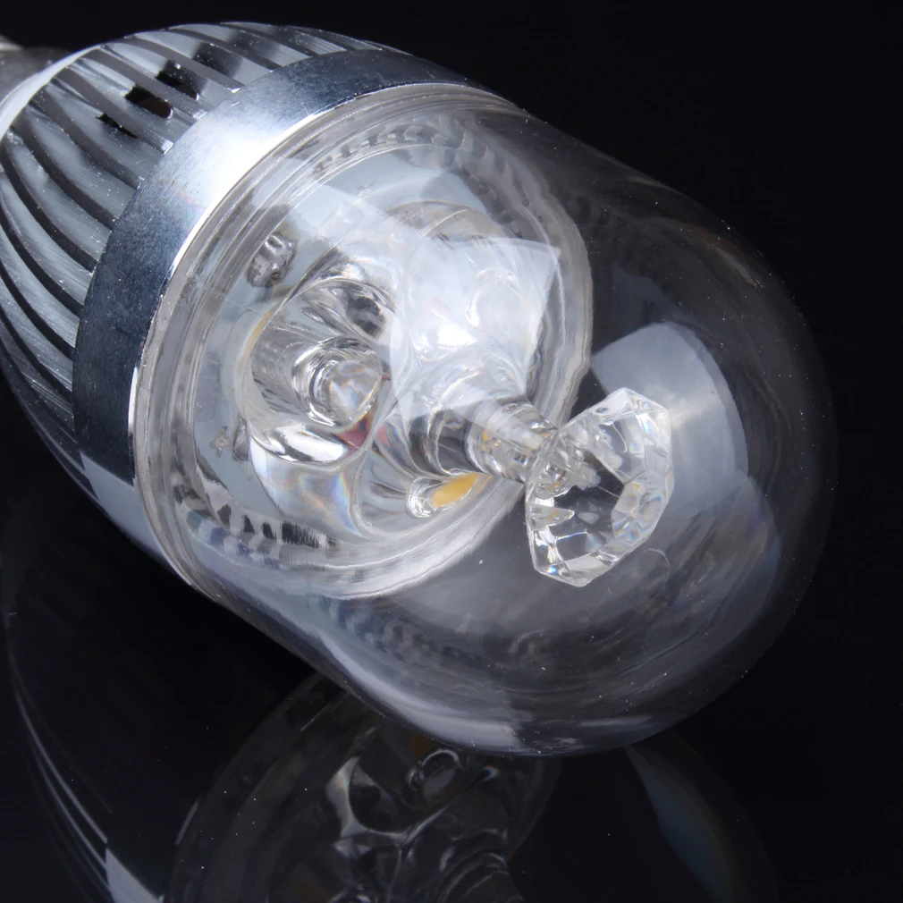 E14 9W 3LED теплый белый светильник, Кристальный светильник, источник серебра