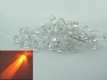

Free Shipping 100PCS/LOT 8mm Round Top Orange Led Light Emitting Diode Lighting