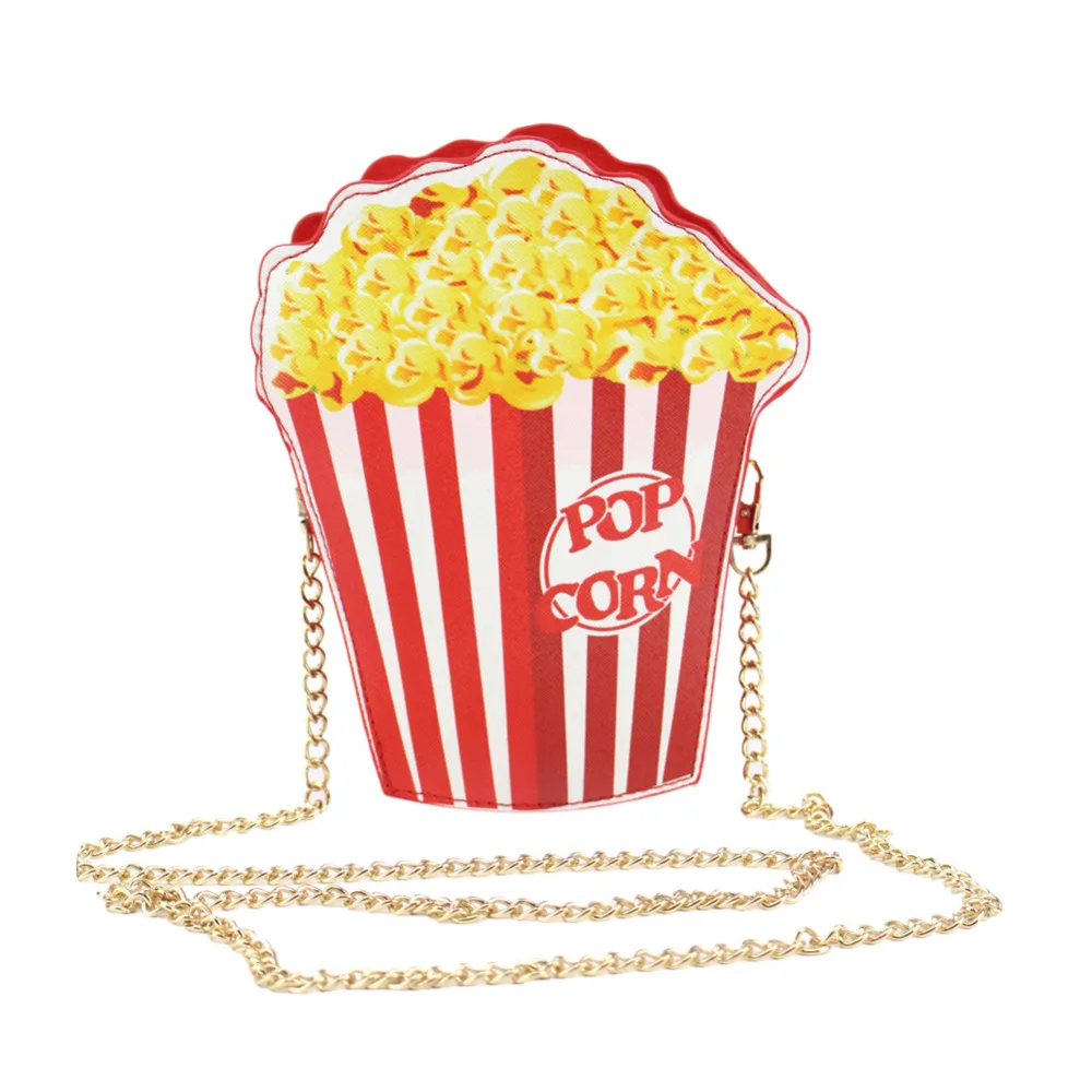 

2017 Carton Hamburger Fries Popcorn Shape Women Mini Shoulder Bag PU Leather Ladies Messenger Bags Girls Small Shopping Handbag