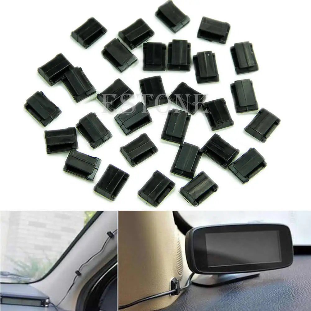 

Car Wire Cord Clip Cable Holder Tie Clips Fixer Organizer Drop Adhesive Clamp