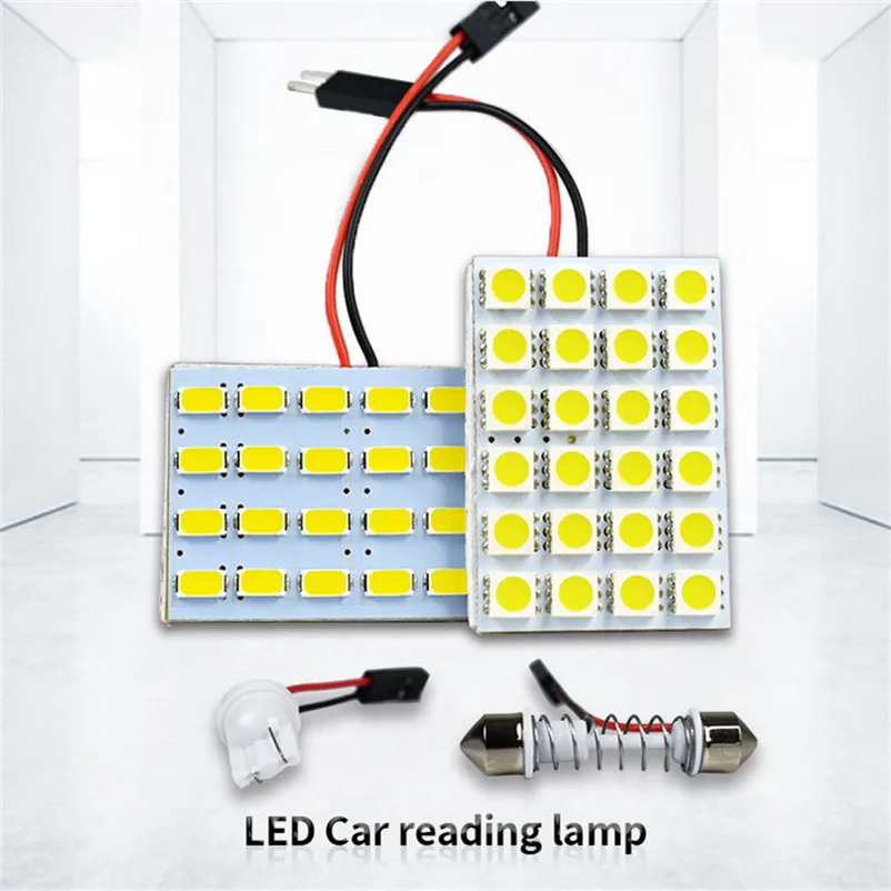 Buy T10 6/9/12/15/1824/36/48 Smd Cob Led Panel Car Auto Interior Reading Map Lamp Bulb Light Dome Festoon BA9S Adapter DC 12v