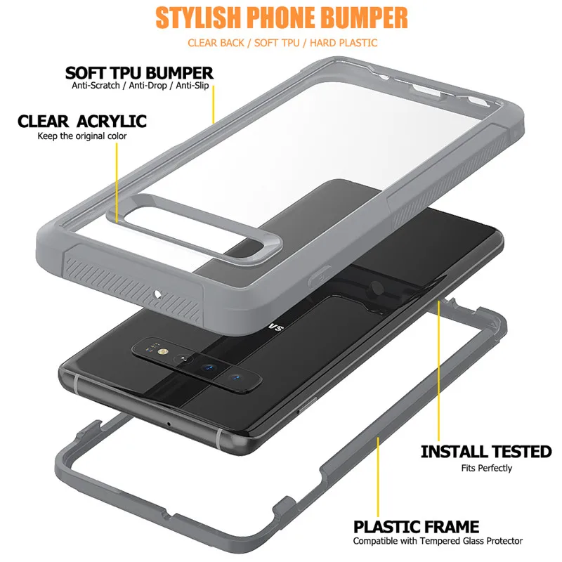 360 Полный противоударный Doom армированный PC+ TPU чехол для телефона для samsung galaxy S10 S10 Plus прозрачный защитный чехол для samsung S10 E