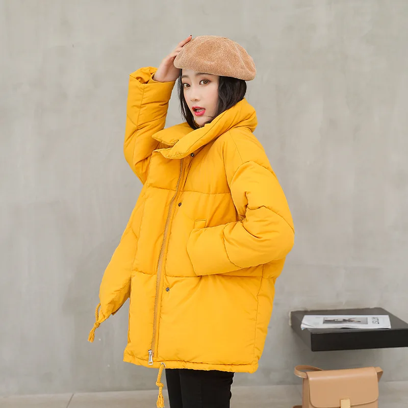 

Parka women 2018 winter warm female ladies coats woman winter 2018 outerwear windbreaker yellow korean style coat DD1760 S