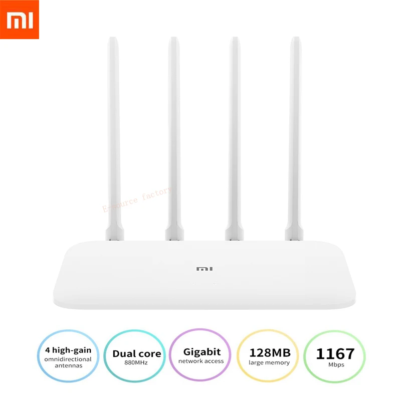 

Xiaomi Mi Router 4A Gigabit Version 2.4GHz 5GHz WiFi 1167Mbps WiFi Repeater 128MB DDR3 High Gain 4 Antennas Network Extender