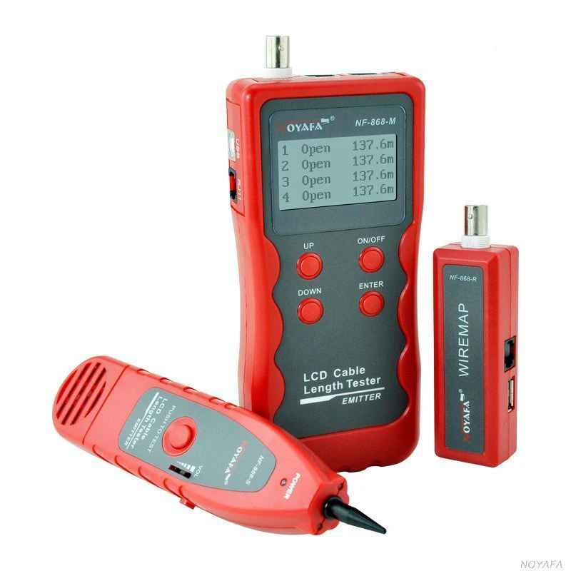 

NF868 Phone Telephone BNC Circuit Cable Wire Line Finder Tracker Tester RJ45,RJ11,BNC, USB Cable (open, short, cross)