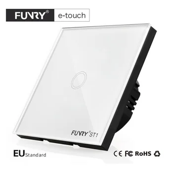 

2019 FUNRY EU Standard 1 Gang 1 Way Touch Switch, Smart Control On-off for Smart Home, Smart Wall Switch,AC 110-250V for Light